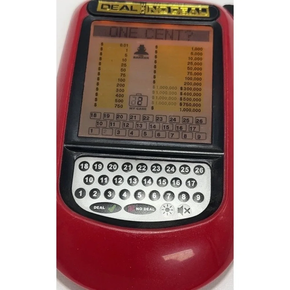 Irwin Toy Deal or No Deal Deluxe Electronic Handheld Game Red 2009 Touch Screen